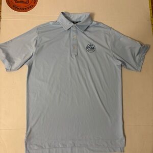 FJ Footjoy PGA Championship Rules Committee Solid‎ Lisle Polo In Sky Blue Sz s